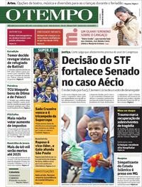 Capa do jornal O Tempo 12/10/2017