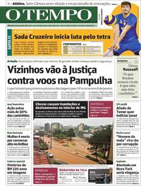 Capa do jornal O Tempo 12/12/2017