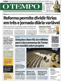 Capa do jornal Jornal O Tempo 13/04/2017