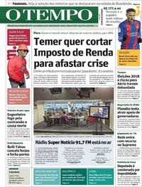Capa do jornal Jornal O Tempo 13/06/2017