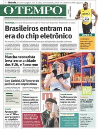 Capa do jornal Jornal O Tempo 13/08/2017