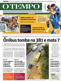 Capa do jornal O Tempo 13/11/2017