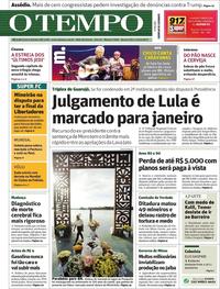 Capa do jornal O Tempo 13/12/2017