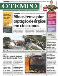Capa do jornal Jornal O Tempo 14/02/2017