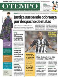 Capa do jornal Jornal O Tempo 14/03/2017