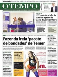 Capa do jornal Jornal O Tempo 14/06/2017