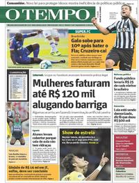Capa do jornal Jornal O Tempo 14/08/2017