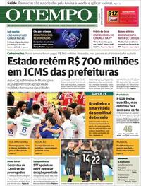 Capa do jornal O Tempo 14/12/2017