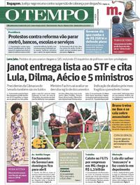 Capa do jornal Jornal O Tempo 15/03/2017