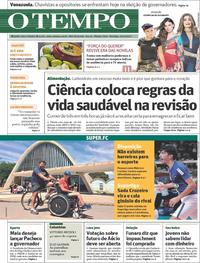 Capa do jornal O Tempo 15/10/2017
