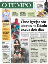 Capa do jornal Jornal O Tempo 16/04/2017