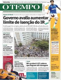 Capa do jornal Jornal O Tempo 16/05/2017