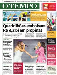 Capa do jornal O Tempo 16/09/2017
