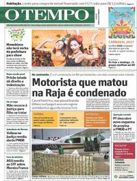 Capa do jornal Jornal O Tempo 17/02/2017