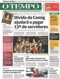 Capa do jornal O Tempo 17/11/2017