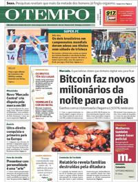 Capa do jornal O Tempo 17/12/2017