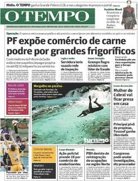 Capa do jornal Jornal O Tempo 18/03/2017