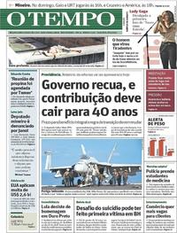 Capa do jornal Jornal O Tempo 18/04/2017