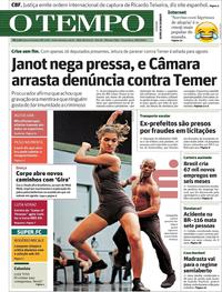 Capa do jornal Jornal O Tempo 18/07/2017