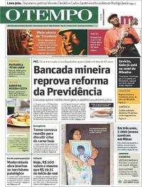 Capa do jornal Jornal O Tempo 19/03/2017