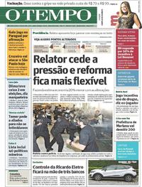 Capa do jornal Jornal O Tempo 19/04/2017