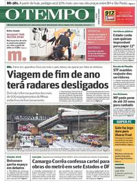 Capa do jornal O Tempo 19/12/2017