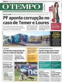 Capa do jornal Jornal O Tempo 20/06/2017
