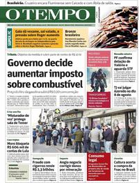 Capa do jornal Jornal O Tempo 20/07/2017