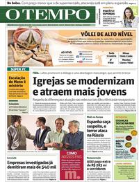 Capa do jornal Jornal O Tempo 20/08/2017