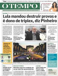 Capa do jornal Jornal O Tempo 21/04/2017