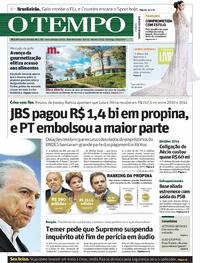 Capa do jornal Jornal O Tempo 21/05/2017