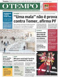 Capa do jornal O Tempo 21/11/2017