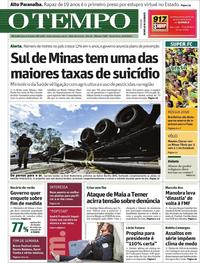 Capa do jornal Jornal O Tempo 22/09/2017