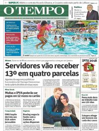 Capa do jornal O Tempo 22/12/2017
