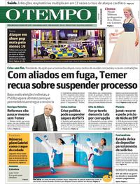 Capa do jornal Jornal O Tempo 23/05/2017