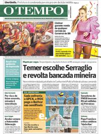 Capa do jornal Jornal O Tempo 24/02/2017