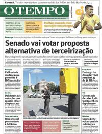 Capa do jornal Jornal O Tempo 24/03/2017