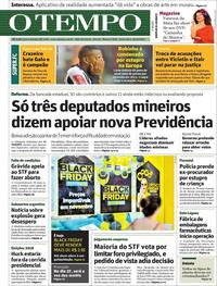 Capa do jornal O Tempo 24/11/2017