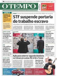 Capa do jornal O Tempo 25/10/2017