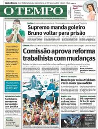 Capa do jornal Jornal O Tempo 26/04/2017