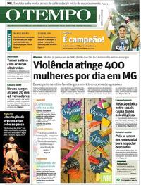 Capa do jornal O Tempo 26/11/2017