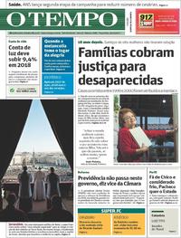 Capa do jornal O Tempo 26/12/2017