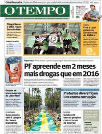Capa do jornal Jornal O Tempo 27/03/2017