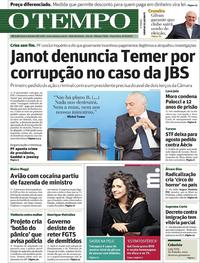 Capa do jornal Jornal O Tempo 27/06/2017