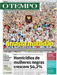 Capa do jornal Jornal O Tempo 28/02/2017