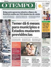 Capa do jornal Jornal O Tempo 28/03/2017