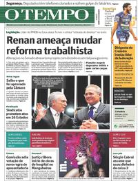 Capa do jornal Jornal O Tempo 28/04/2017
