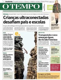 Capa do jornal Jornal O Tempo 28/05/2017