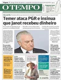 Capa do jornal Jornal O Tempo 28/06/2017