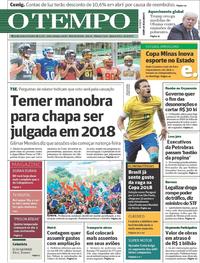 Capa do jornal Jornal O Tempo 29/03/2017